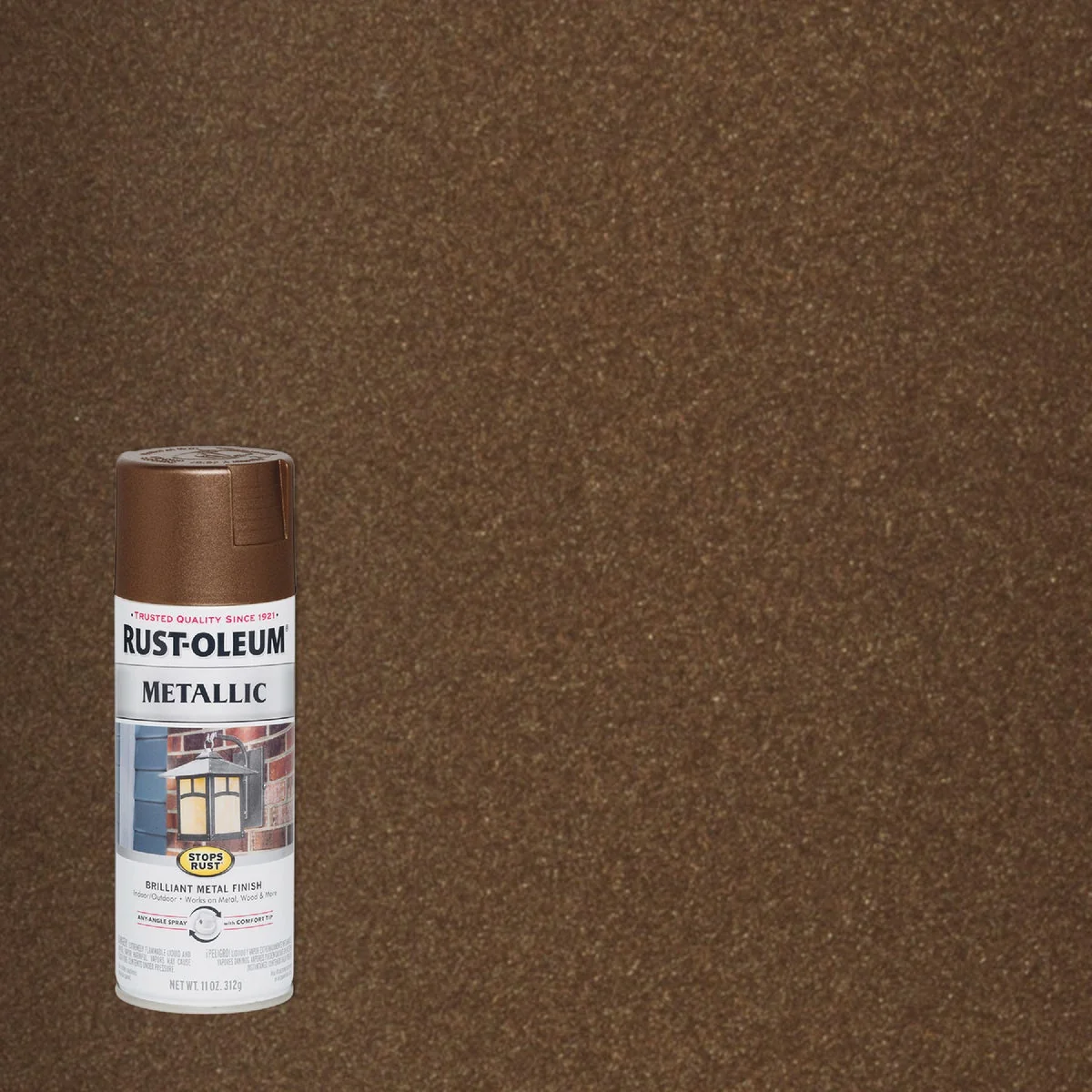 Original Rust-Oleum Stops Rust 11 Oz. Vintage Metallic Spray Paint Dark Copper Consistent