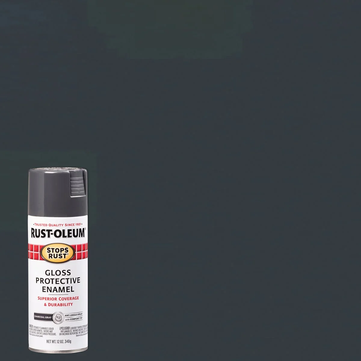 Reusable Rust-Oleum Stops Rust 12 Oz. Charcoal Gray Gloss Anti-Rust Spray Paint Effective
