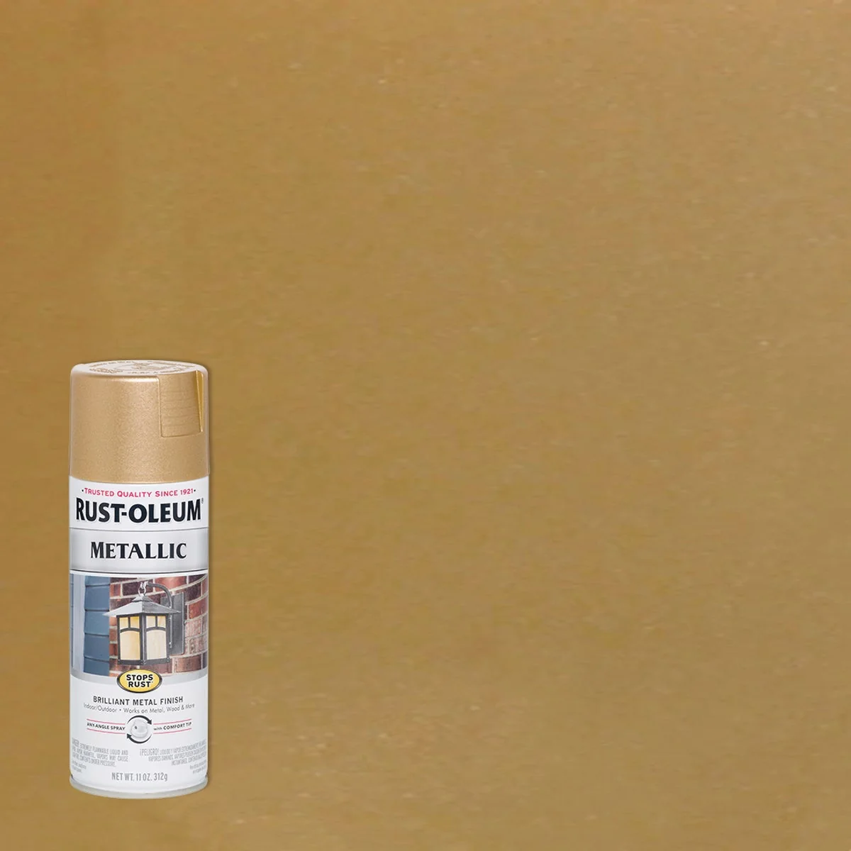 Breathable Rust-Oleum Stops Rust 11 Oz. Vintage Metallic Spray Paint Warm Gold Detailed