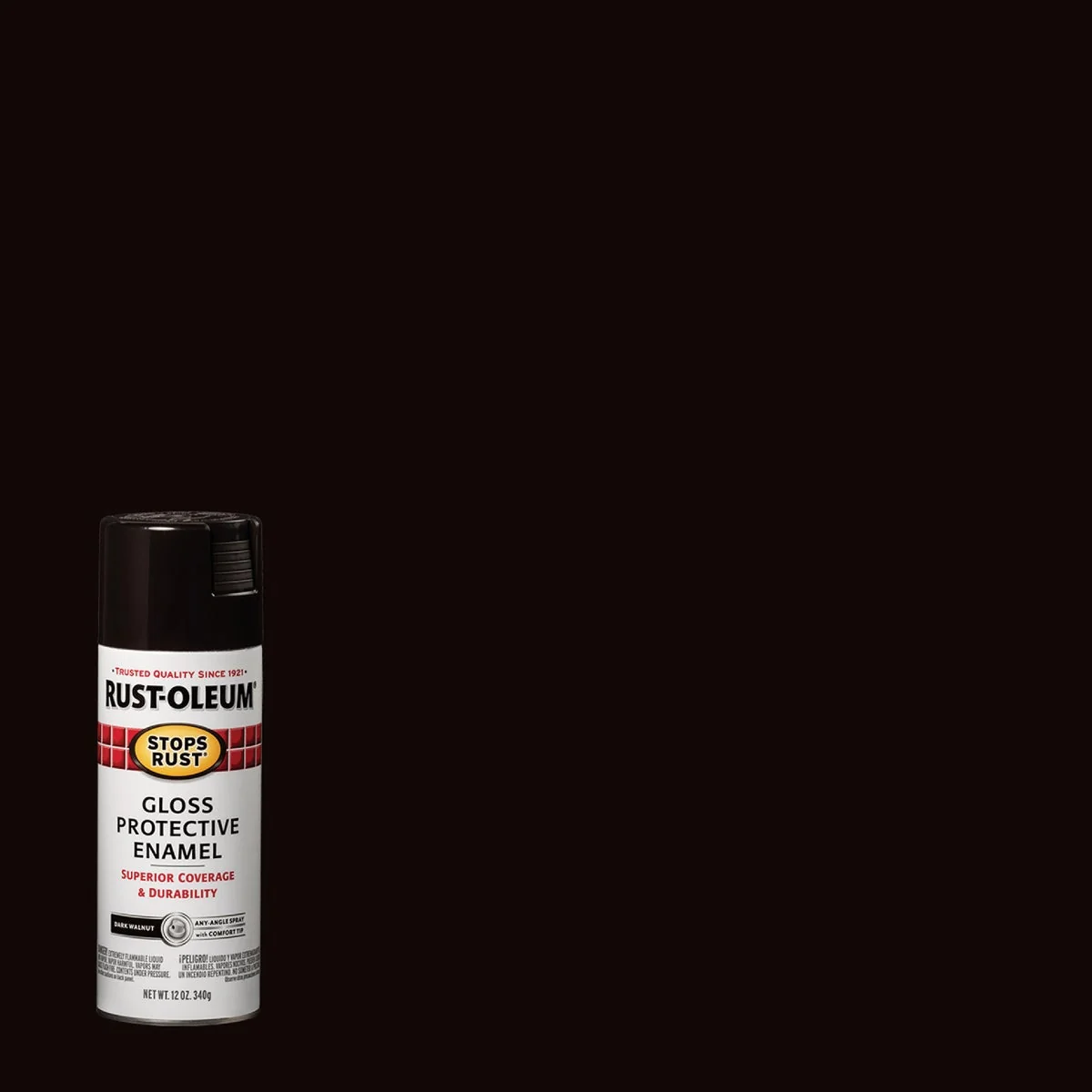 Elite Rust-Oleum Stops Rust 12 Oz. Dark Walnut Gloss Anti-Rust Spray Paint High-End