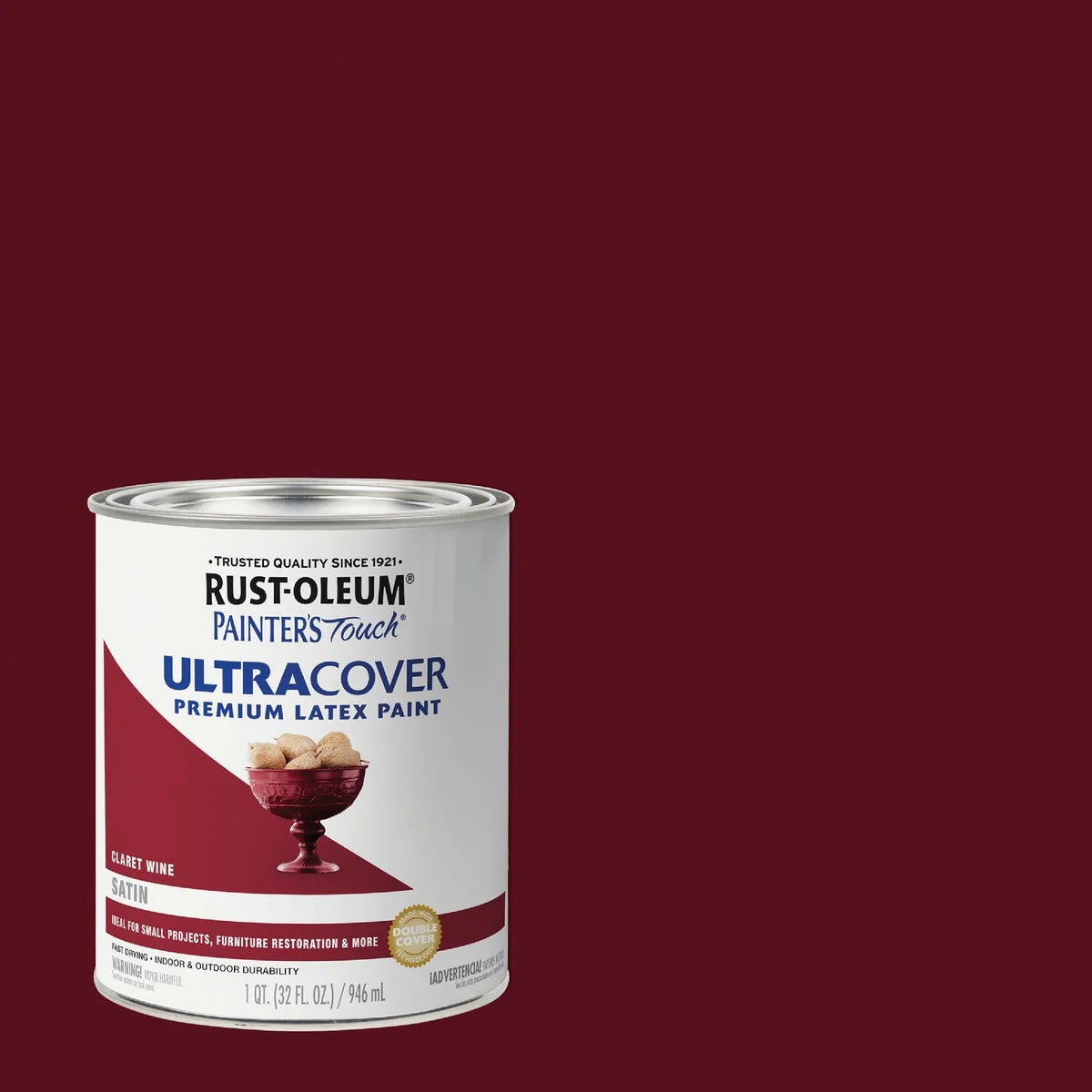 Safe Rust-Oleum Painter’s Touch 2X Ultra Cover Satin Premium Latex Paint Claret Wine 1 Qt. Carefully Designed