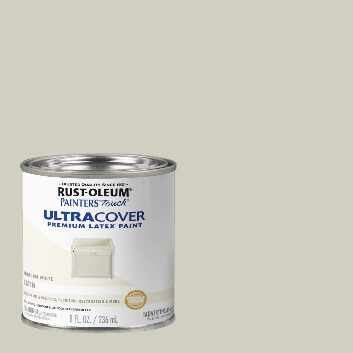 Minimalist Rust-Oleum Painter’s Touch 2X Ultra Cover Satin Premium Latex Paint Heirloom White 1 2 Pt. Carefully Designed