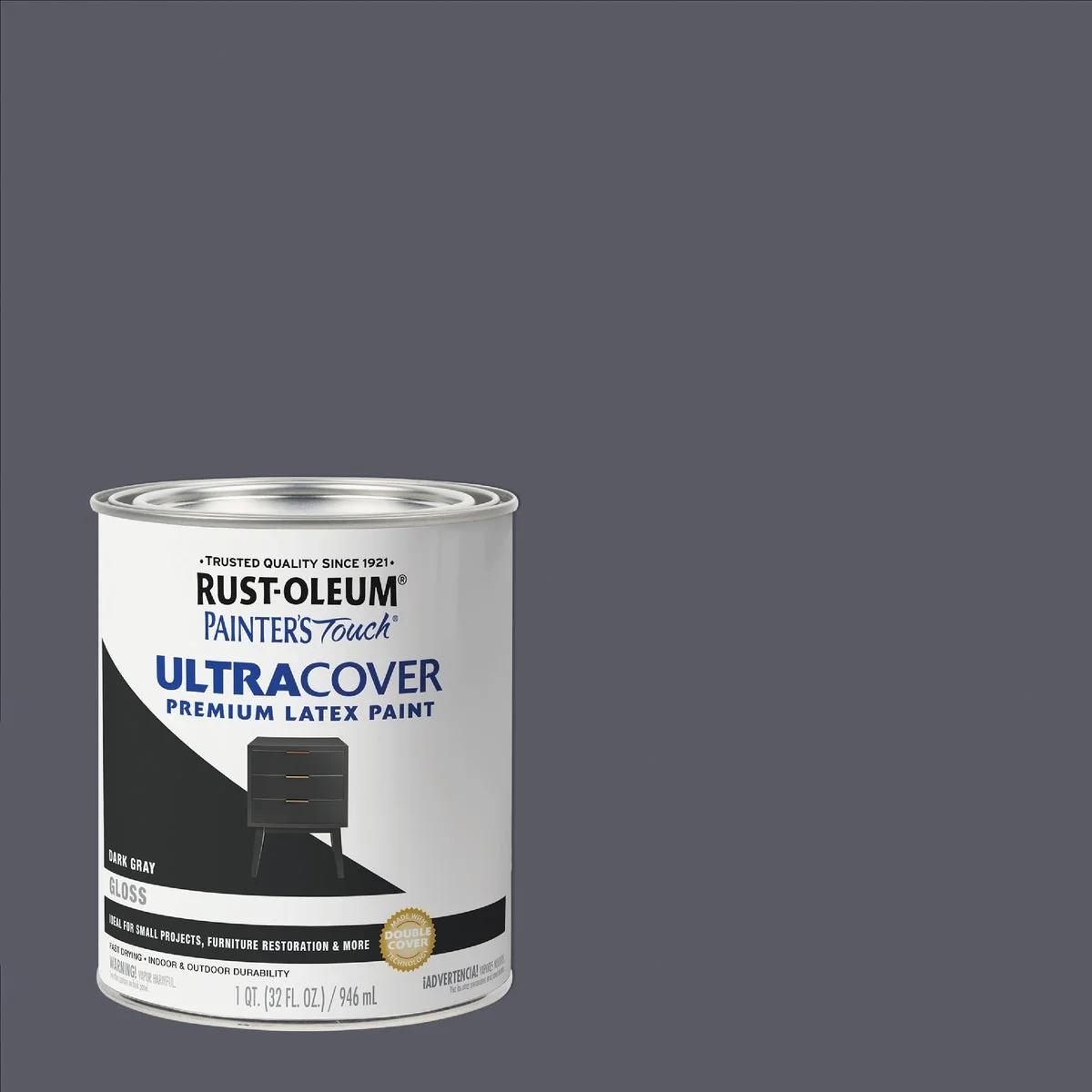 Fashionable Rust-Oleum Painter’s Touch 2X Ultra Cover Gloss Premium Latex Paint Dark Gray 1 Qt. Optimized