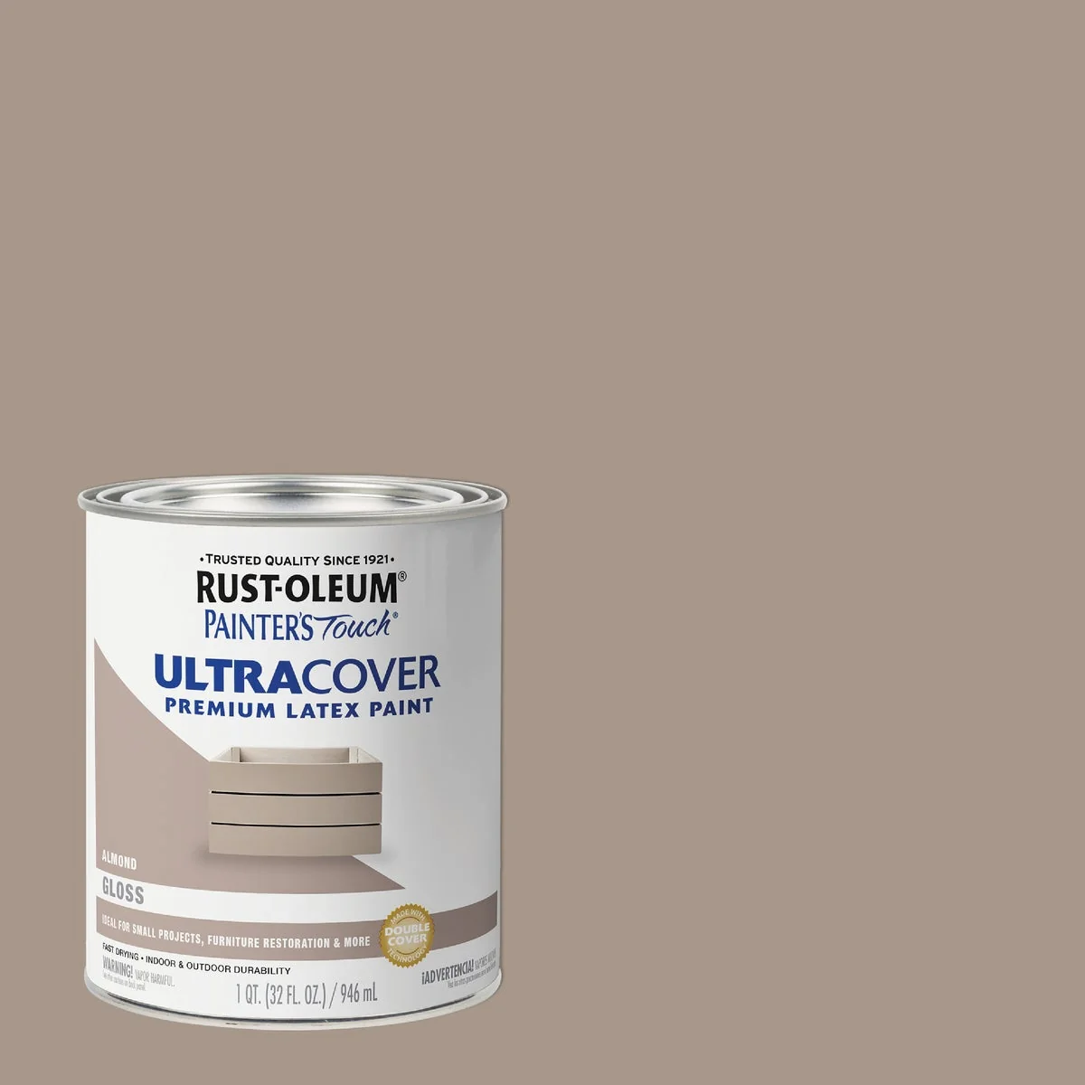 Genuine Rust-Oleum Painter’s Touch 2X Ultra Cover Gloss Premium Latex Paint Almond 1 Qt. Lightweight