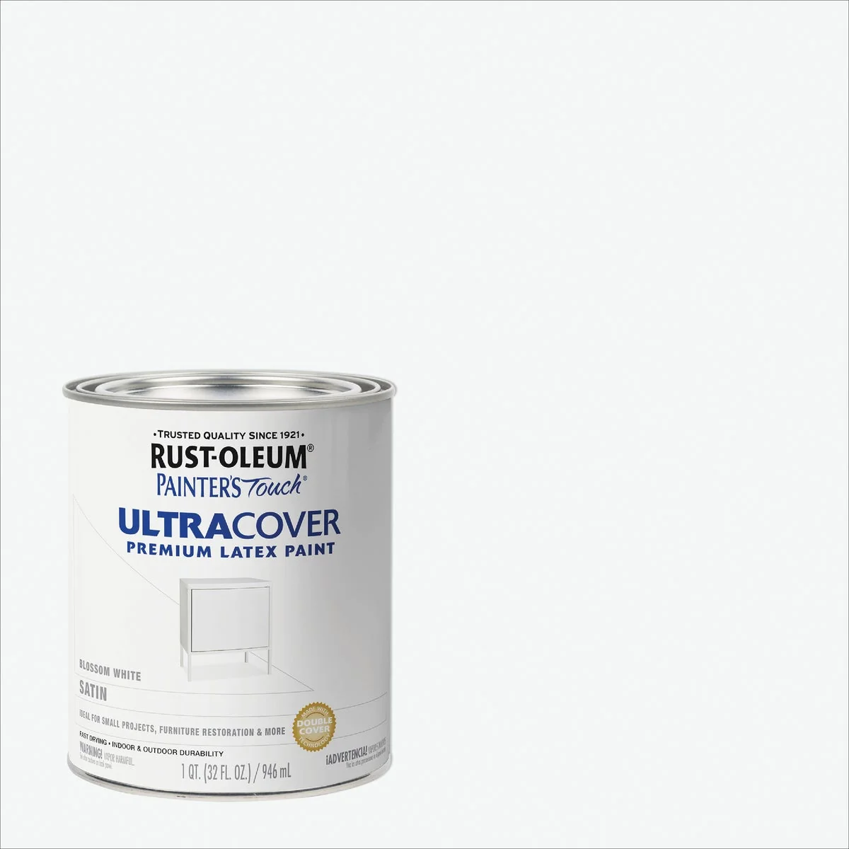 Next-Generation Rust-Oleum Painter’s Touch 2X Ultra Cover Satin Premium Latex Paint Blossom White 1 Qt. Verified
