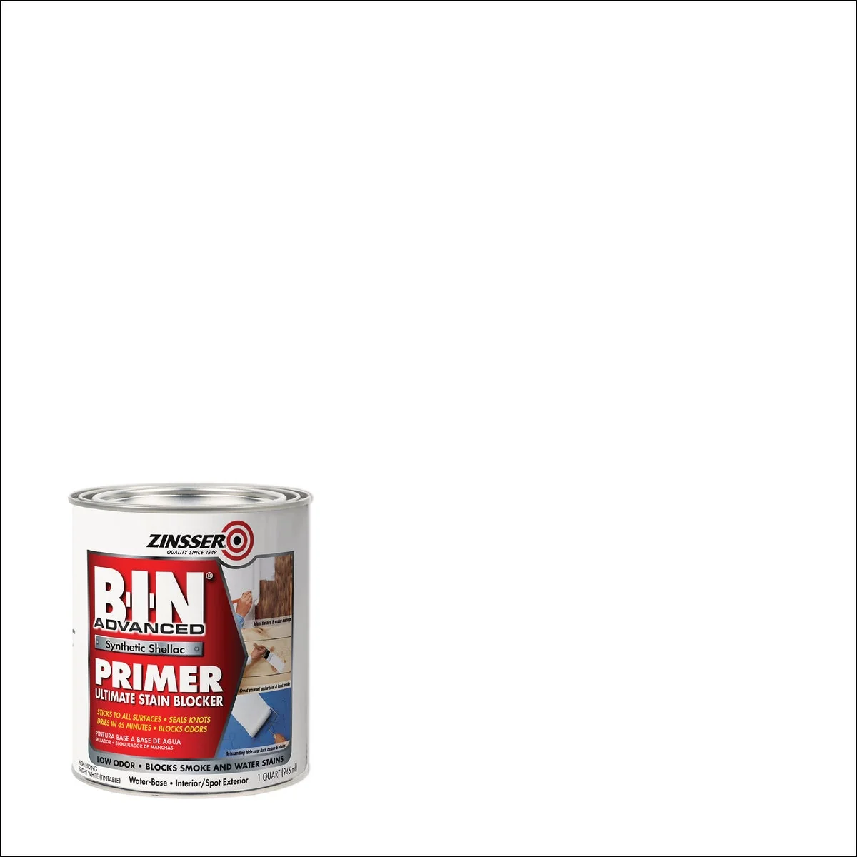 Classic Zinsser B-I-N Advanced Synthetic Shellac Flat White Primer 1 Qt. Quality