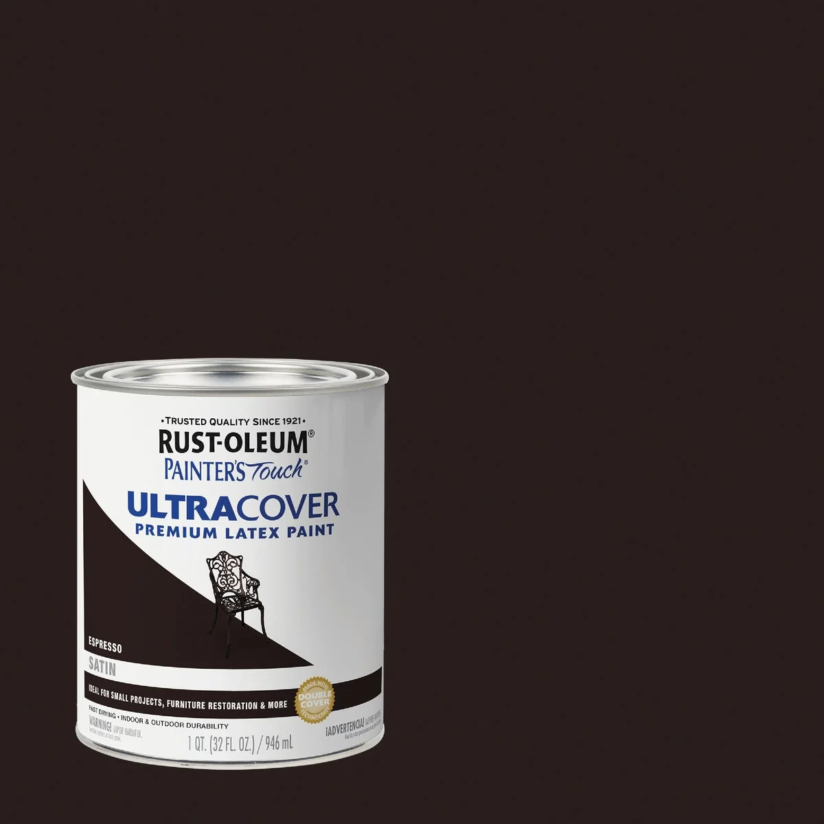 Professional Rust-Oleum Painter’s Touch 2X Ultra Cover Satin Premium Latex Paint Espresso 1 Qt. Convenient