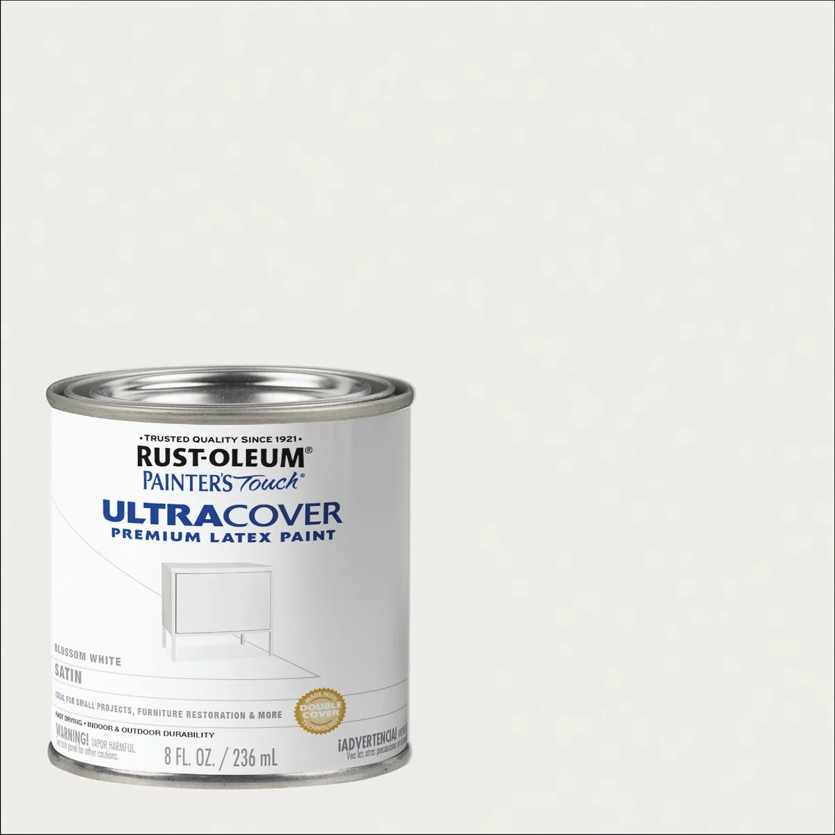 Comfortable Rust-Oleum Painter’s Touch 2X Ultra Cover Satin Premium Latex Paint Blossom White 1 2 Pt. Fine Crafted