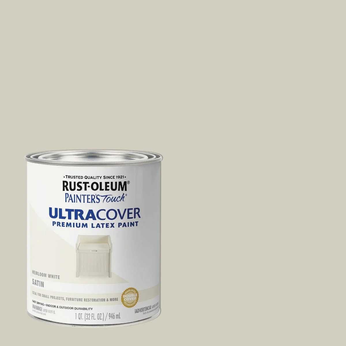 Effective Rust-Oleum Painter’s Touch 2X Ultra Cover Satin Premium Latex Paint Heirloom White 1 Qt. Dependable