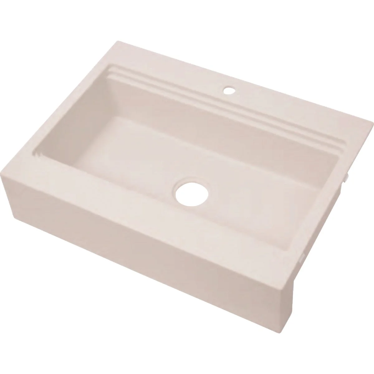 Powerful CMI Single Bowl 33 In. x 24 In. x 8 In. White Granite 7-1 2 In. Flat Front Apron Work Station Sink Original