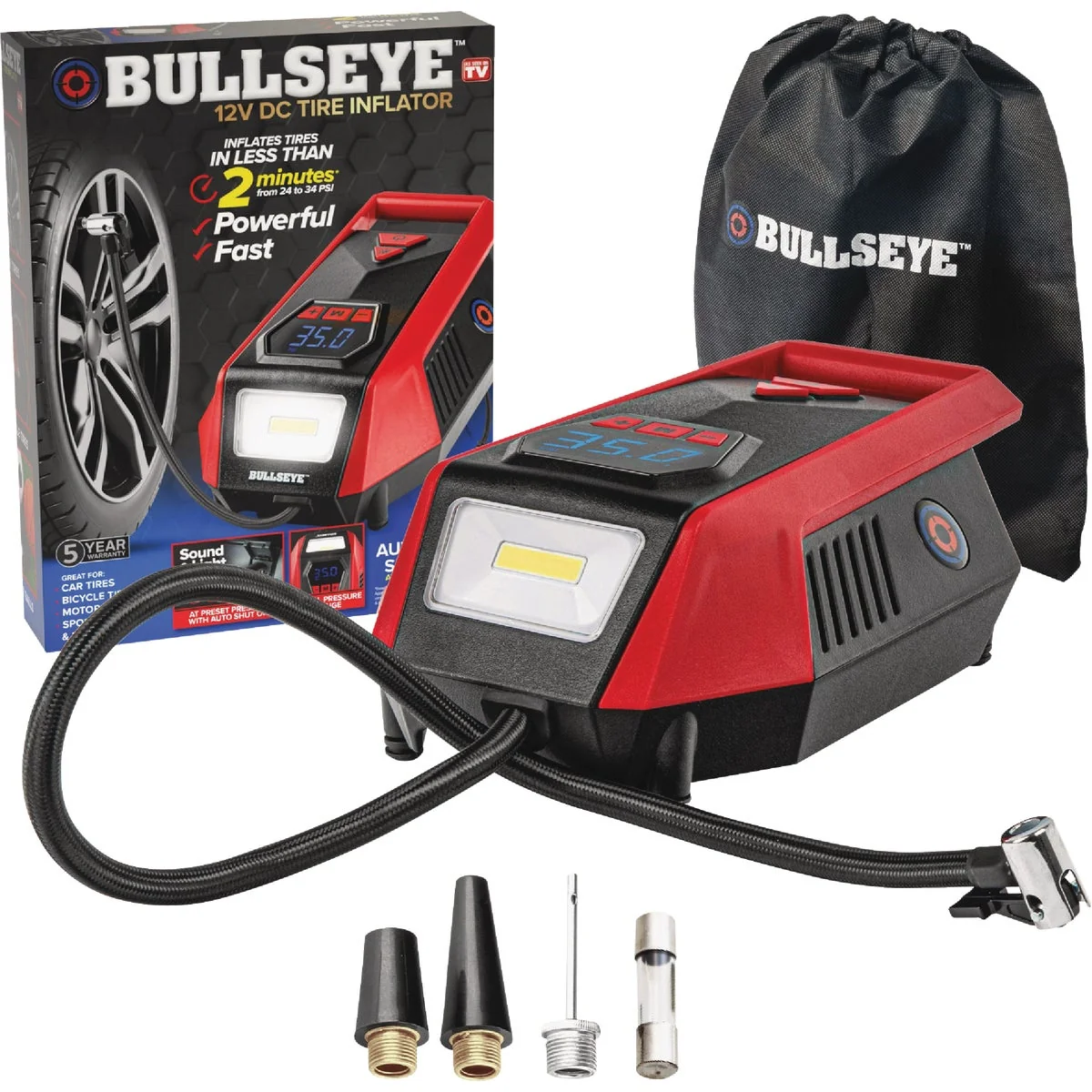 Comfortable Bullseye 12V DC Handheld Tire Inflator Superior