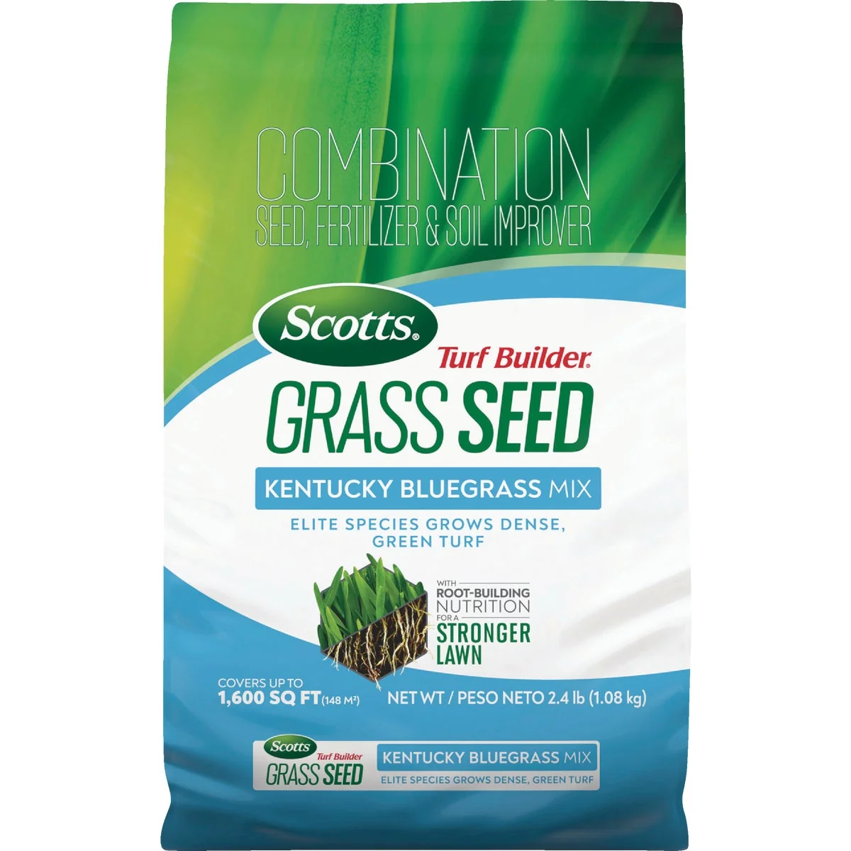 Detailed Scotts Turf Builder 2.4 Lb. 200 Sq. Ft. Kentucky Bluegrass Mix Grass Seed Fertilizer and Soil Improver Combination Exclusive