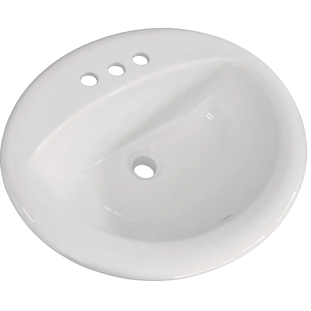 Lightweight CMI Canton Oak Lawn Oval Drop-In Bathroom Sink White Sustainable