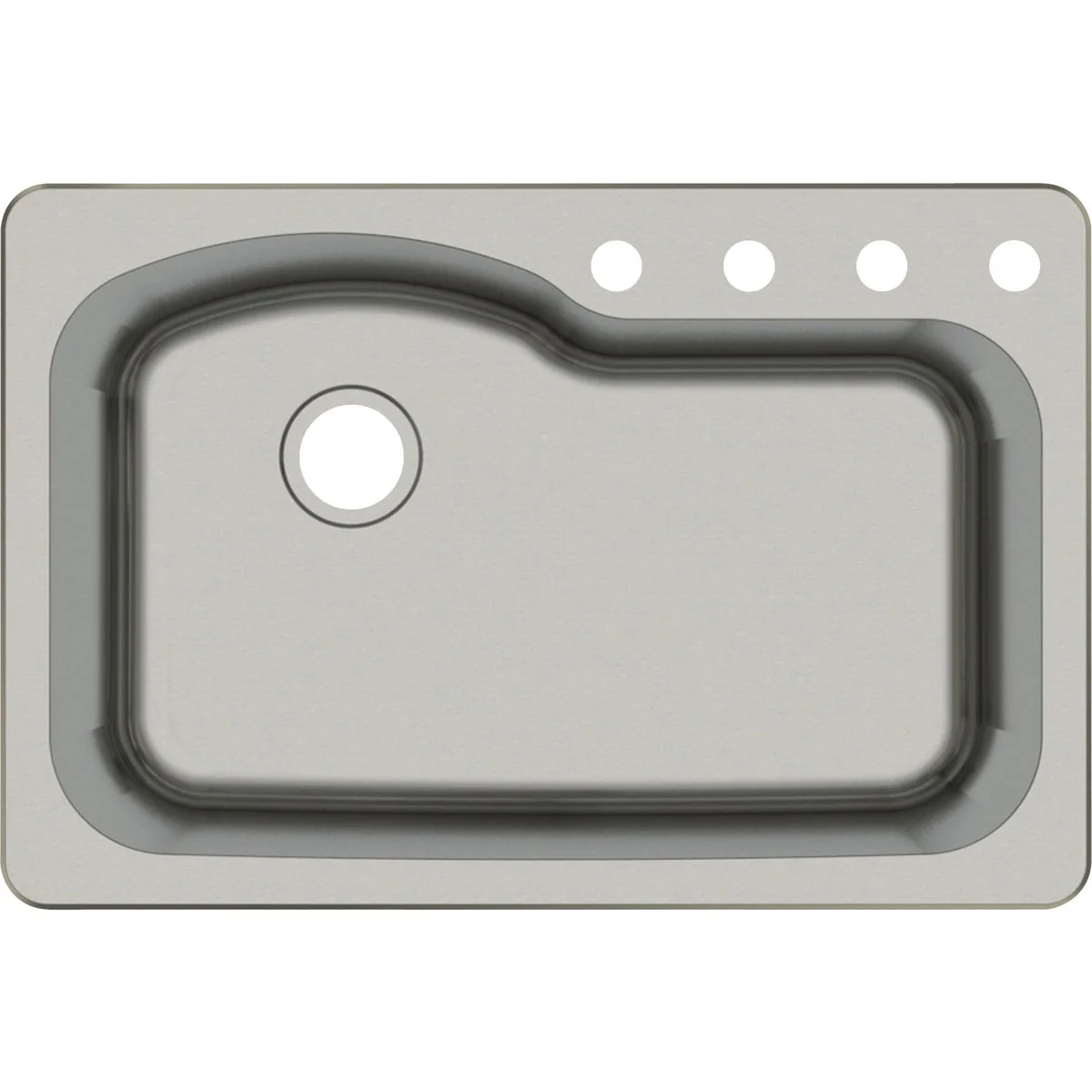 Smooth CMI 33 In. x 22 In. x 9 In. Single Bowl Stainless Steel Top Mount Offset Kitchen Sink Superior