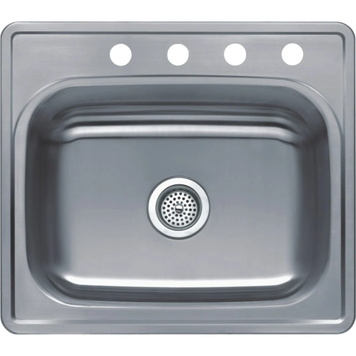 Contemporary CMI Bala 25 In. x 22 In. x 8 In. Single Bowl Stainless Steel Top Mount Kitchen Sink Fine