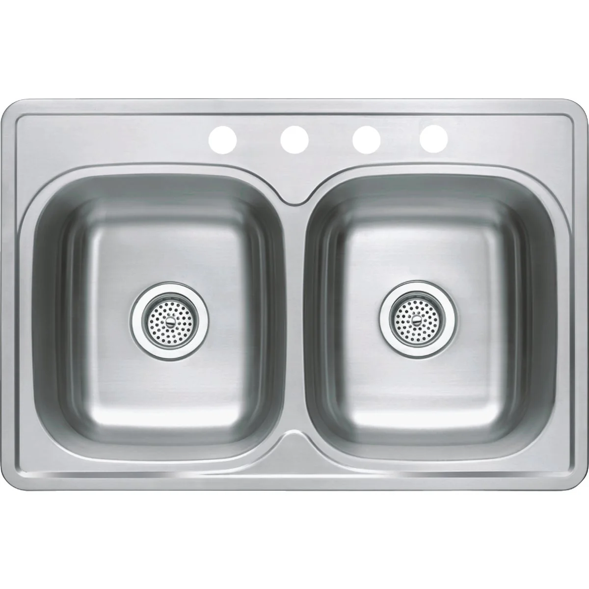 Long-Lasting CMI 33 In. x 22 In. x 6 In. Double Bowl Stainless Steel Top Mount Kitchen Sink High-Performance