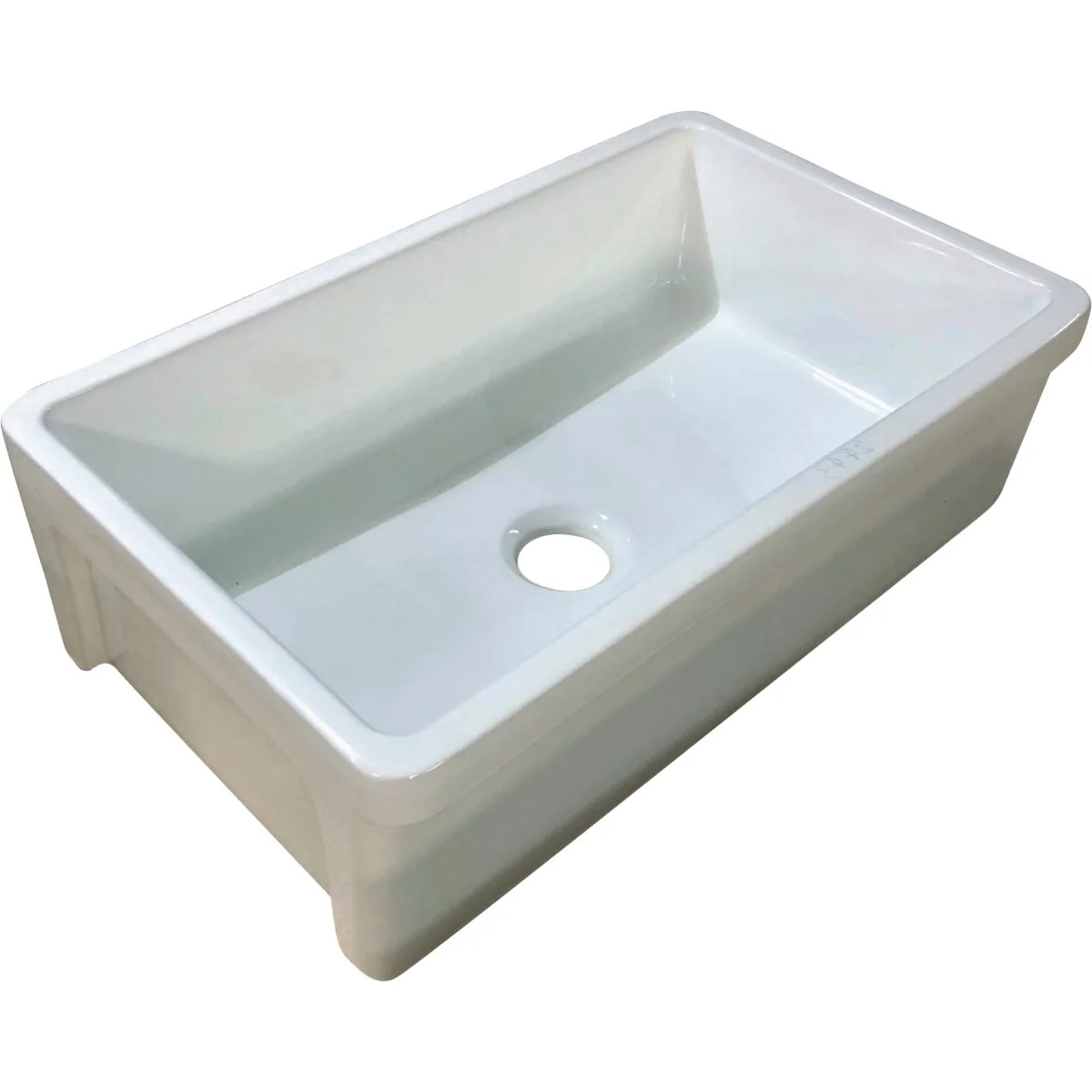 Lightweight CMI Single Bowl 33 In. x 20 In. x 10 In. White Porcelain Undermount Flat Front Kitchen Farm Sink Functional
