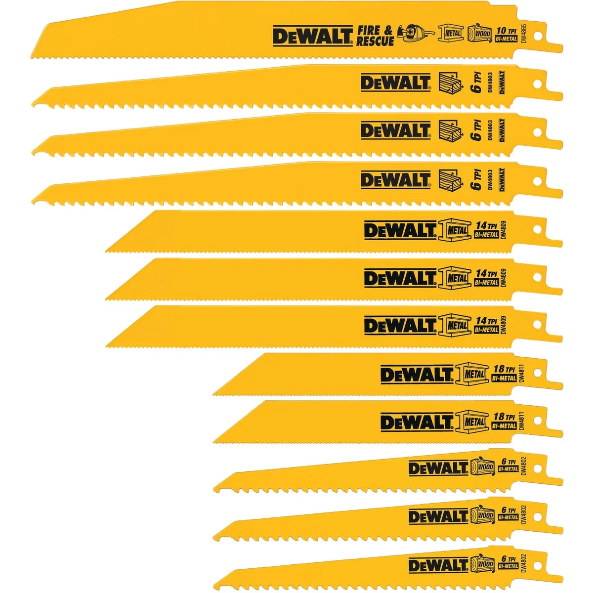 Practical DeWalt 12-Piece Reciprocating Saw Blade Set Sophisticated