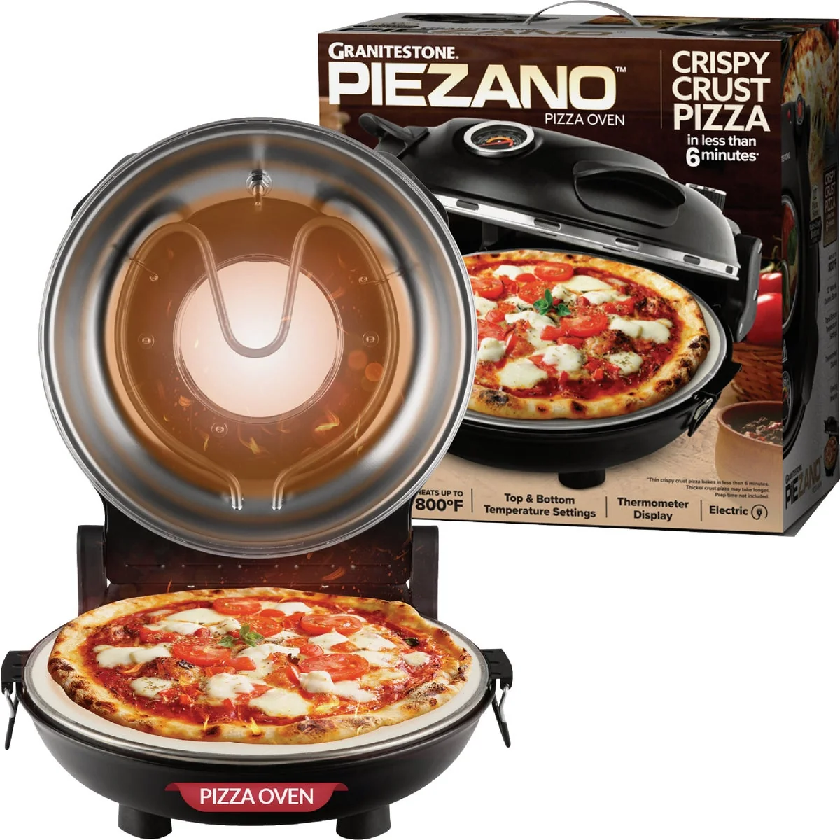 Powerful Granitestone Piezano Countertop Stone Fired Pizza Oven Efficient