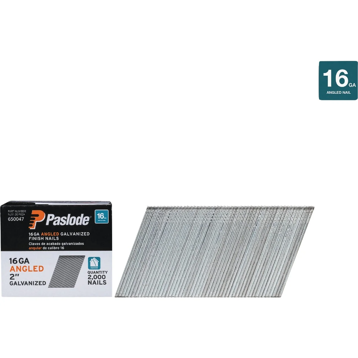 Secure Paslode 2 In. 16-Gauge 20 Degree Galvanized Angled Finish Nails 2000 Ct. Genuine