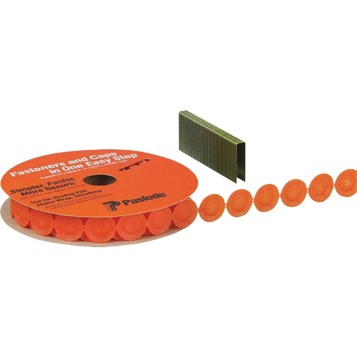 Dependable Paslode FasCaps 3 8 in. x 1-1 2 In. 18-Gauge Galvanized Narrow Crown Staples with Plastic Caps 1440 Ct. Specialty
