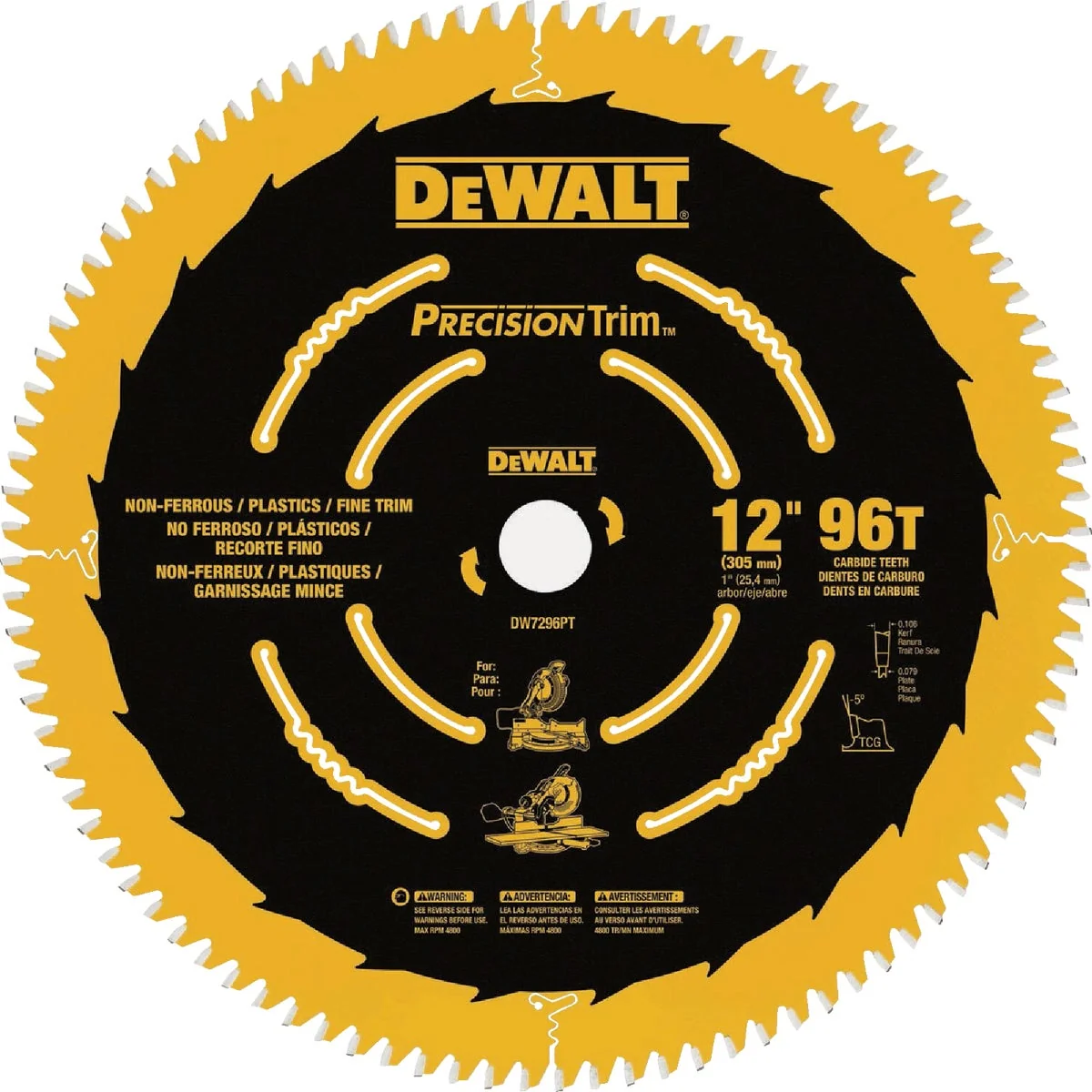 Premium Material DEWALT 12 In. 100-Tooth Ultra Fine Finish Circular Saw Blade Sophisticated