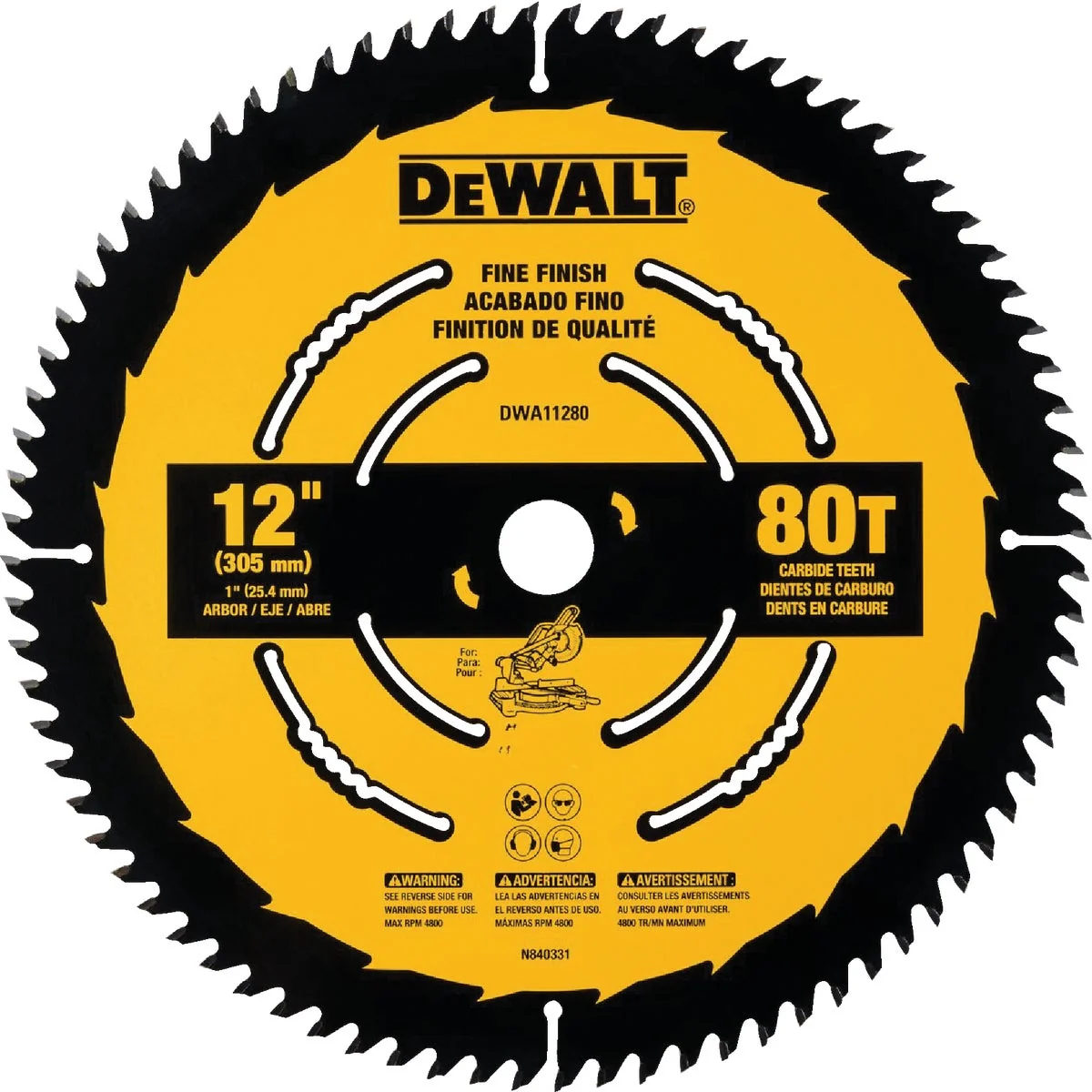 Responsible DEWALT 12 In. 80-Tooth Fine Finish Circular Saw Blade High-End