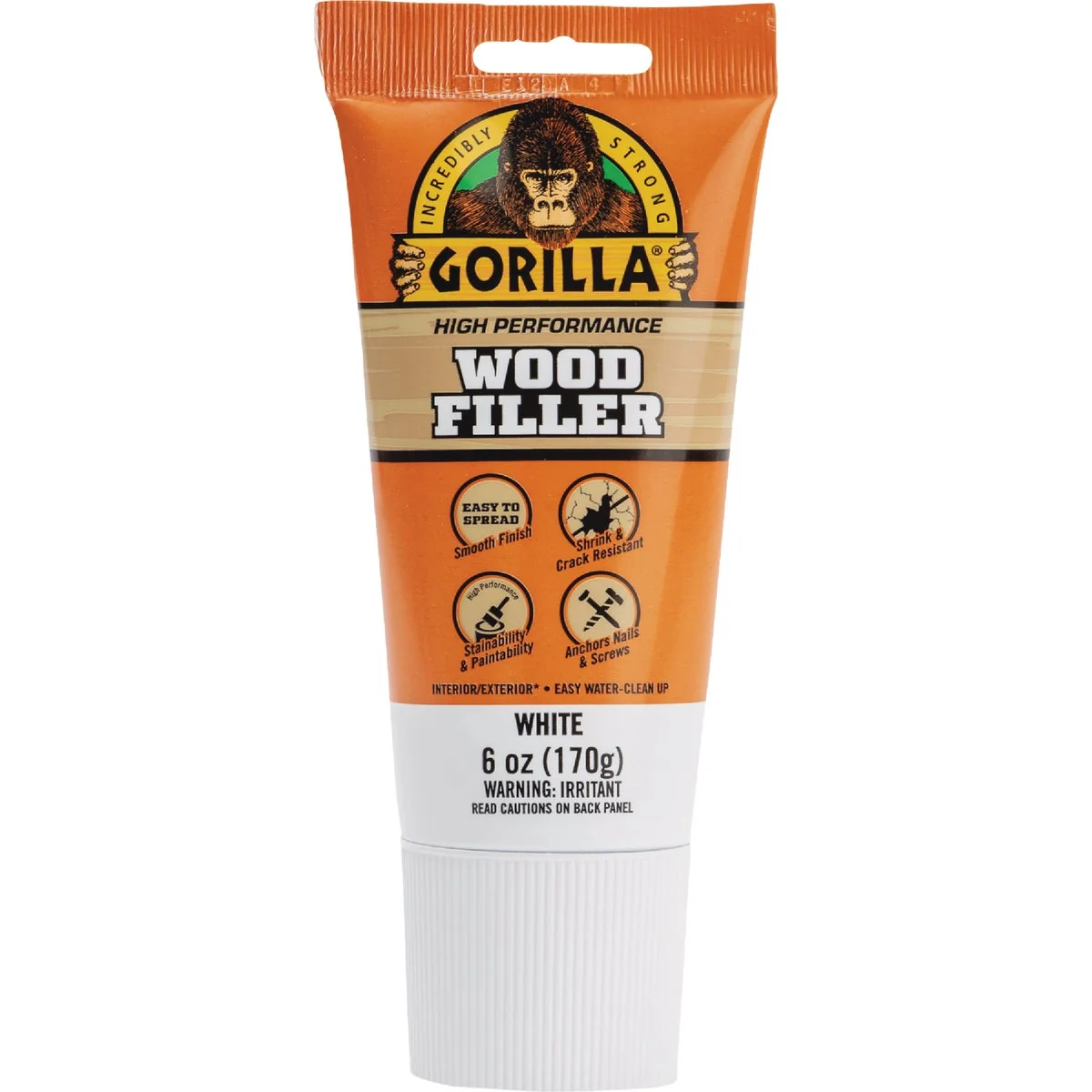 Efficient Gorilla 6 Oz. White Wood Filler Tube Effective