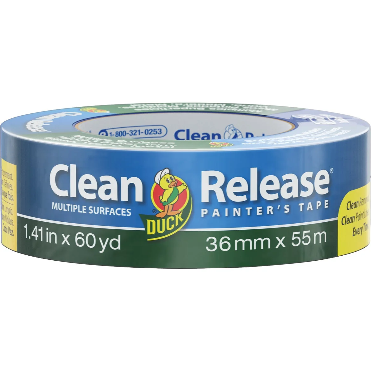 Reusable Duck Clean Release 1.41 In. x 60 Yd. Blue Painters Tape Premium Material
