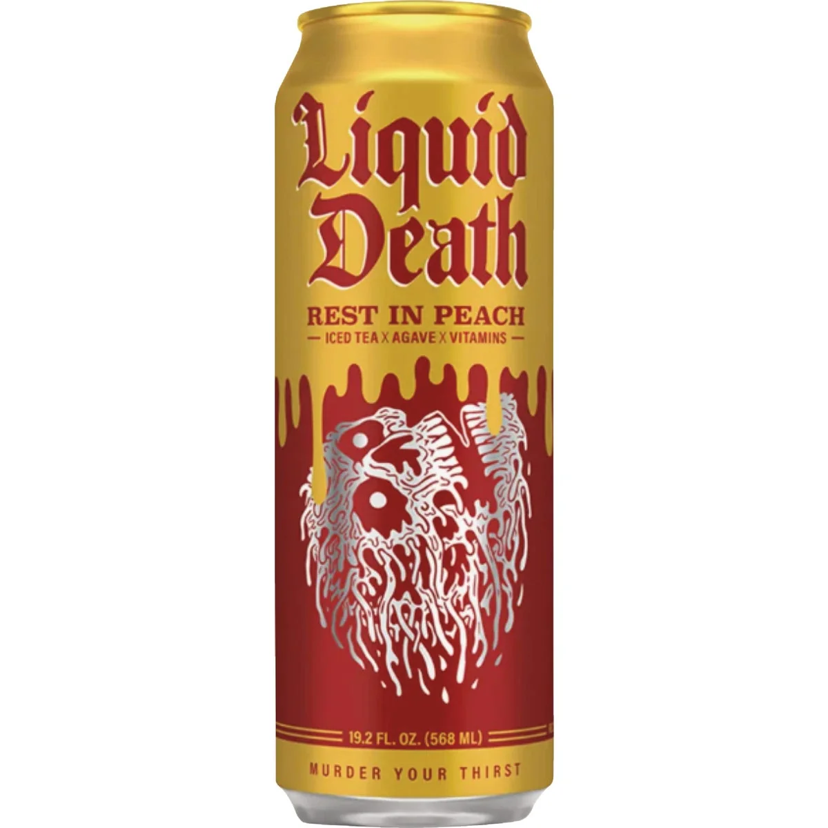 Reliable Liquid Death 19.2 Oz. Rest In Peach Iced Tea World-Class