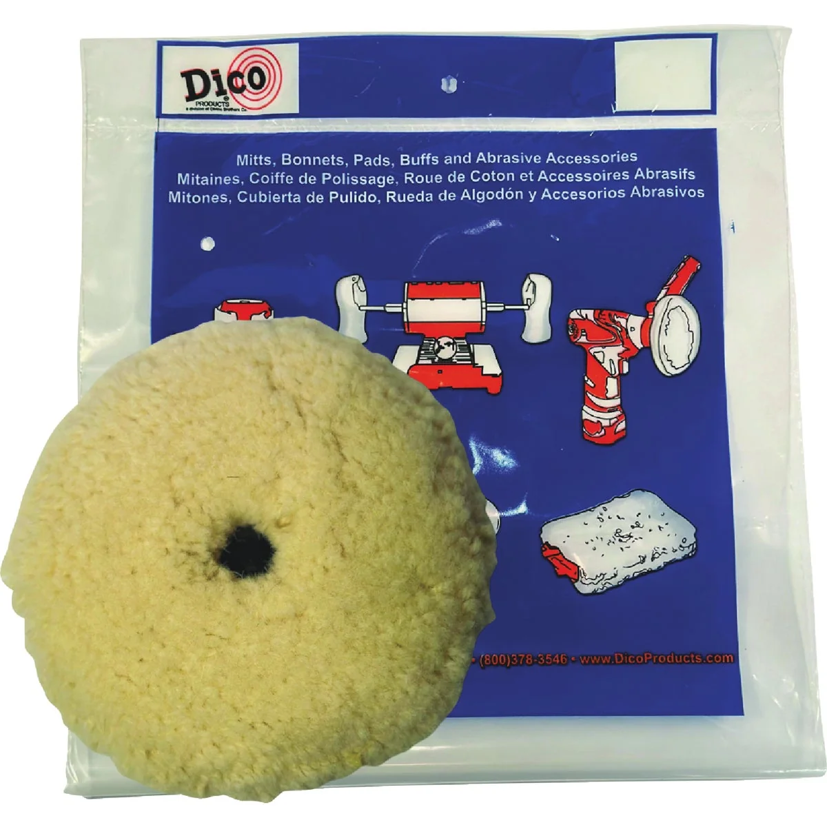Exclusive Dico 6 In. Compound Polishing Pad with 1 4 In. Mandrel High-End