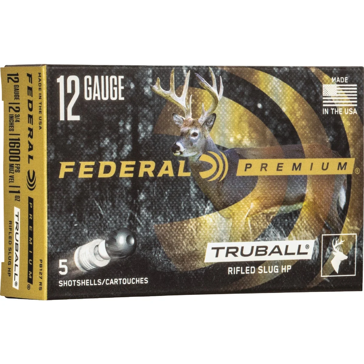 Eco-Friendly Federal PB127RS Premium Vital-Shok TruBall 12 Ga. 2-3 4 In. 1 Oz. Rifled Slug Shot Long-Lasting