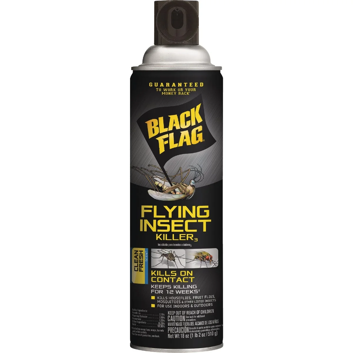 Secure Black Flag 18 Oz. Aerosol Spray Flying Insect Killer Powerful