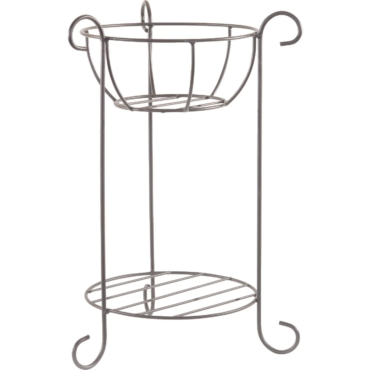 Elite American Gardenworks 24 In. H. Black Powder Coated Steel Plant Stand Convenient