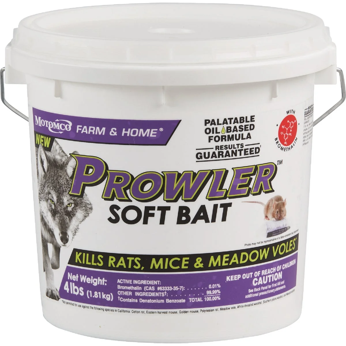 Excellent Prowler 4 Lb. Rats Mice Meadow Voles Soft Bait Expertly Made