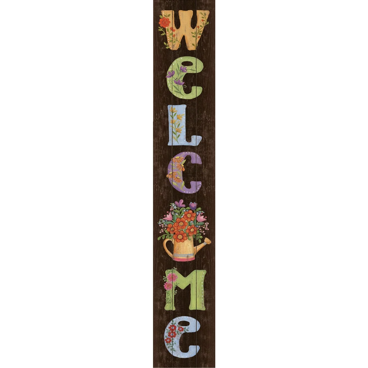 Eco-Friendly My Word Welcome Watering Can 8 In. x 46.5 In. Porch Board Dependable