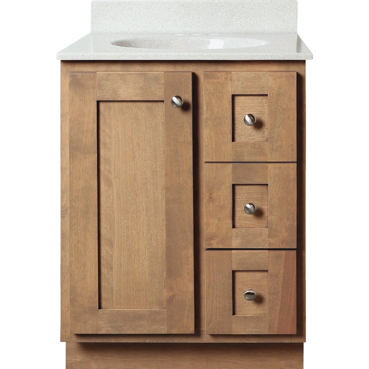 Efficient Bertch Storage Solutions 24 In. x 34-1 2 In. H x 21 In. D Driftwood Vanity Base without Top 1 Door 3 Drawer Premium Material