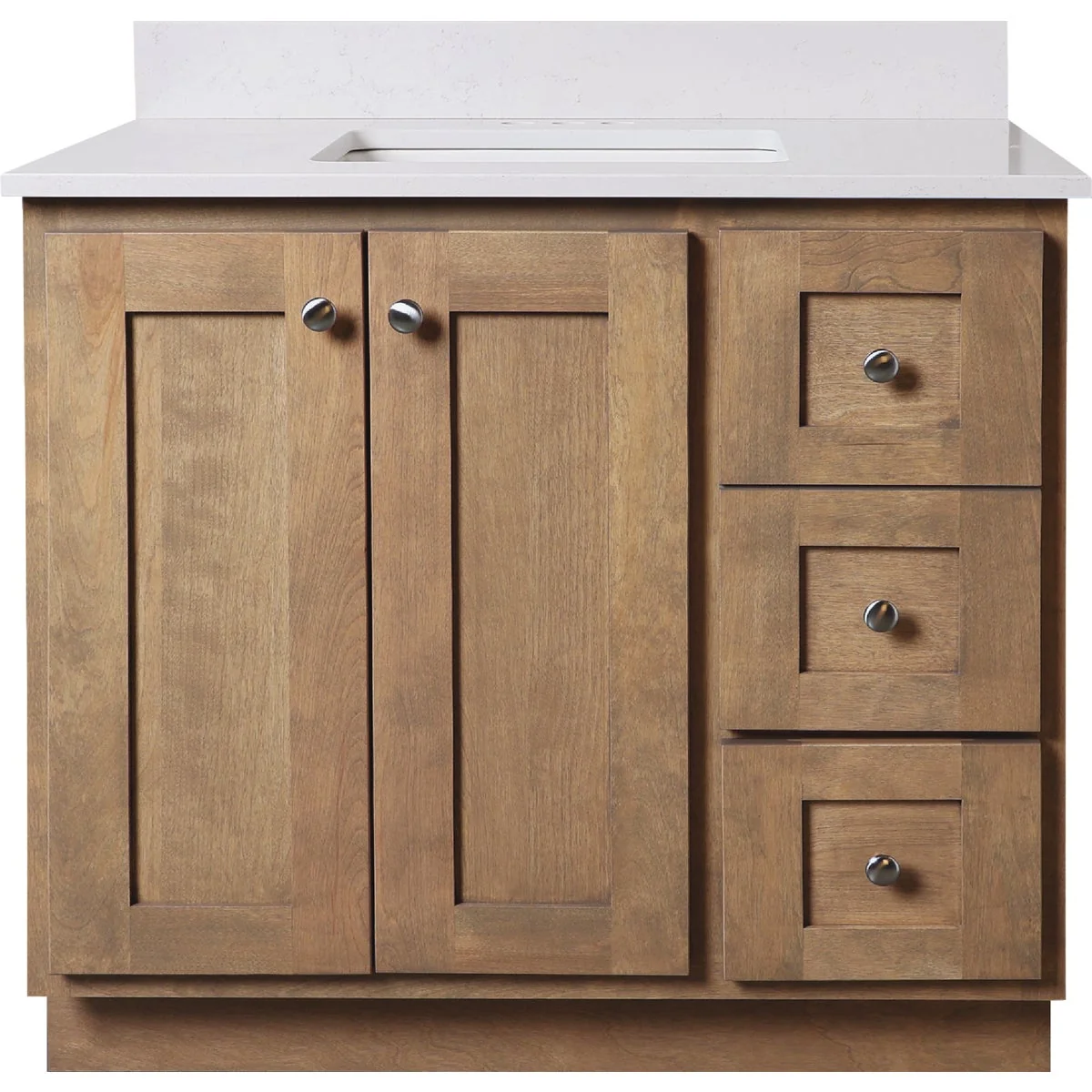 Organic Bertch Storage Solutions 36 In. x 34-1 2 In. H x 21 In. D Driftwood Vanity Base without Top 2 Door 3 Drawer Expertly Made