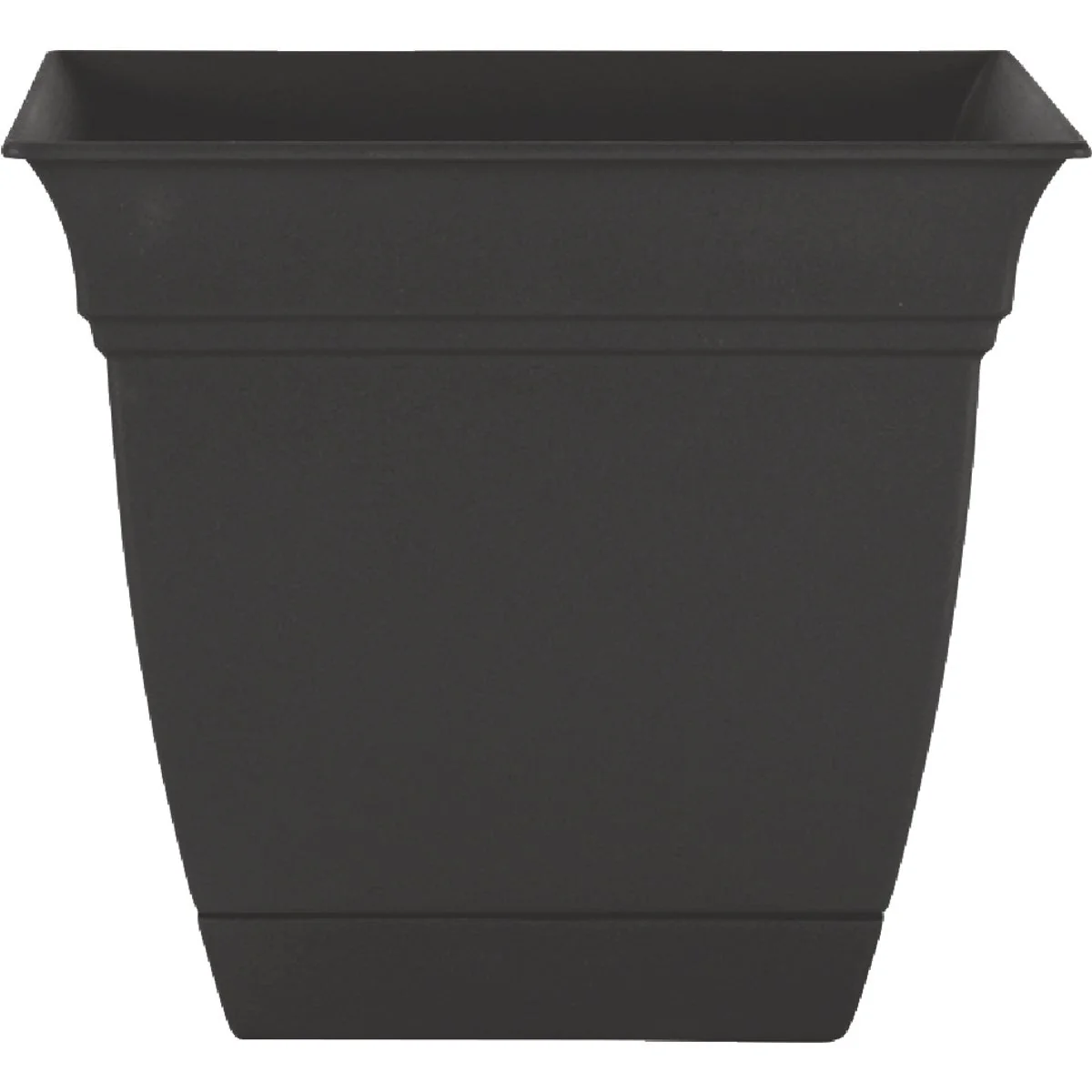 Original HC Companies 8 In. Black Square Planter Stone with Saucer Elite