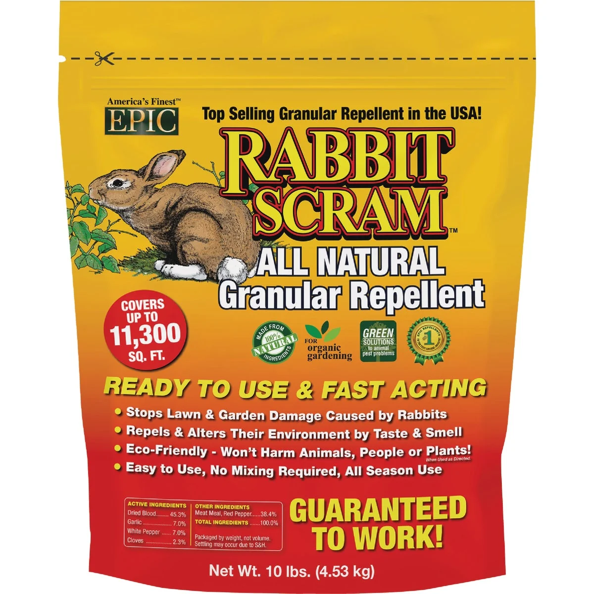Convenient Rabbit Scram 10 Lb. Rabbit Repellent Next-Generation