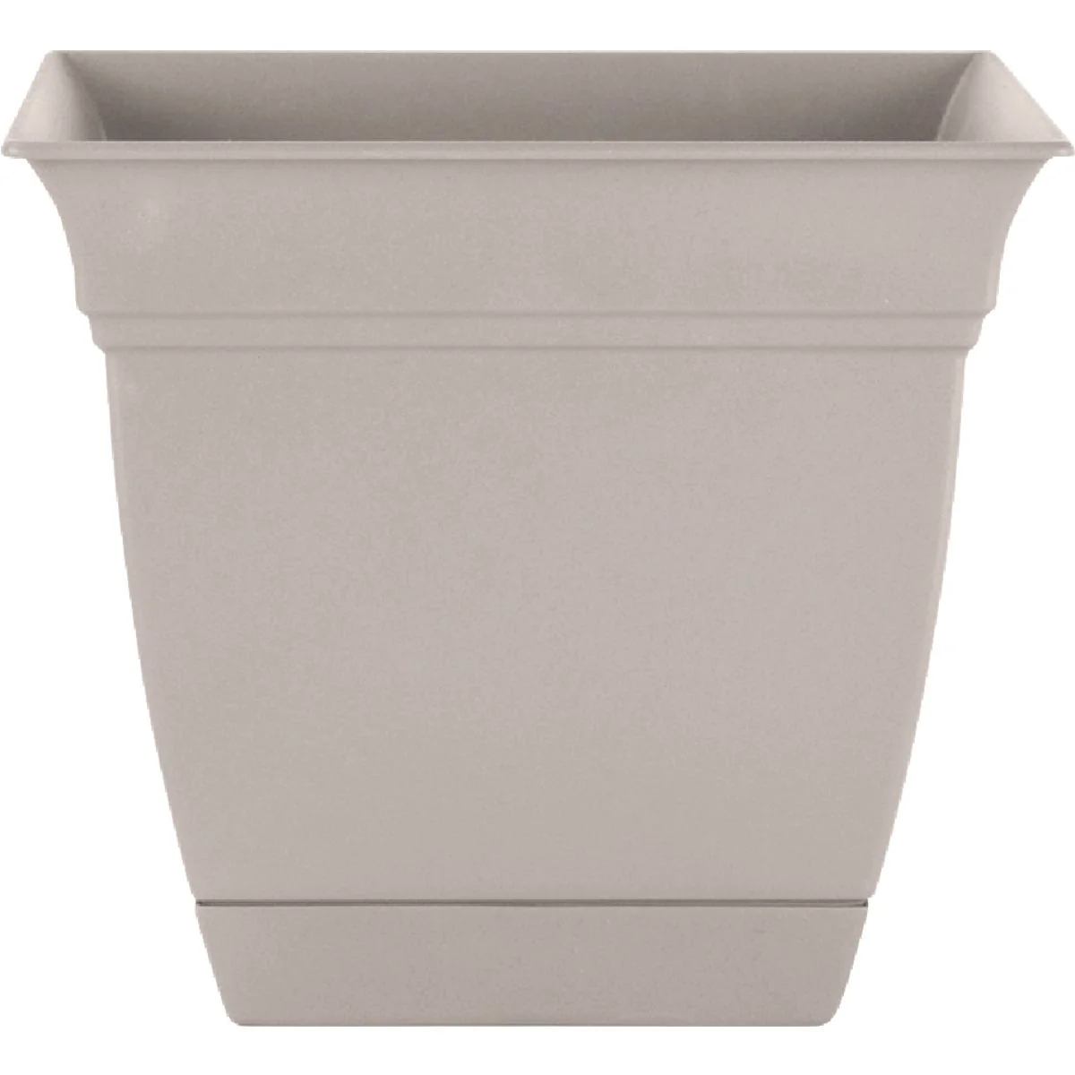 Selected HC Companies 12 In. Stone Square Planter Stone with Saucer Versatile