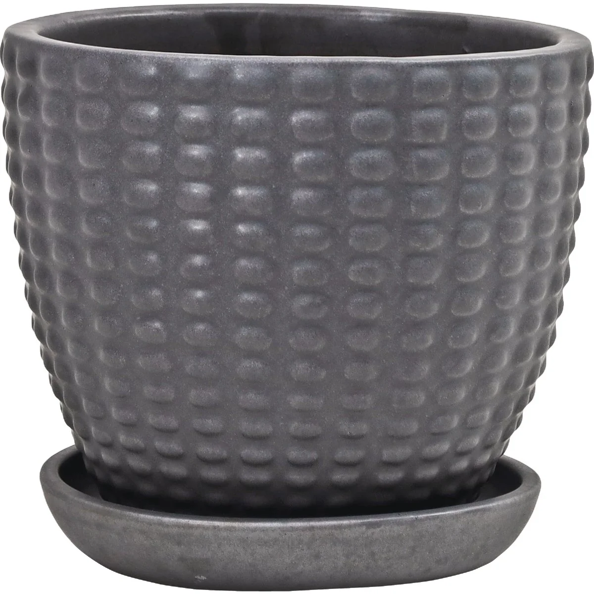 Sophisticated Deroma Bayfield 11.6 In. Dia. Matte Black Ceramic Planter Verified