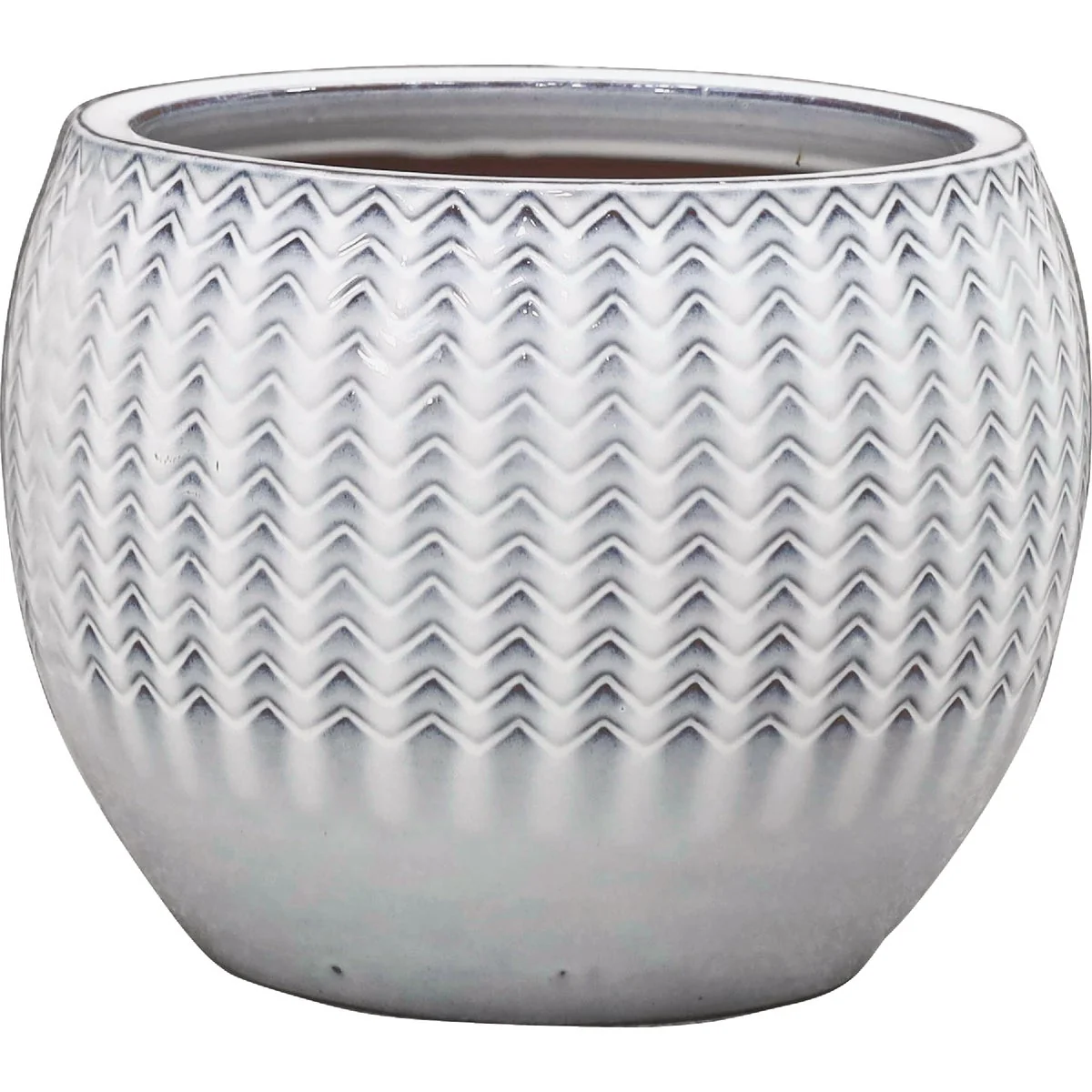 Powerful Deroma Wester 11.4 In. Dia. White Ceramic High Gloss Planter Clean