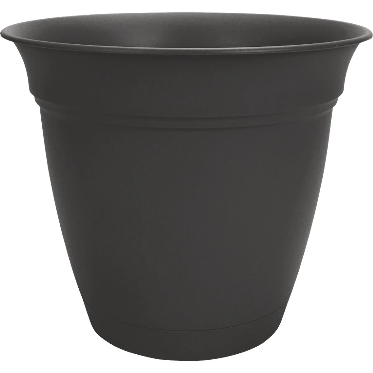 Lightweight HC Companies Eclipse 12 In. Black Planter with Saucer Exclusive