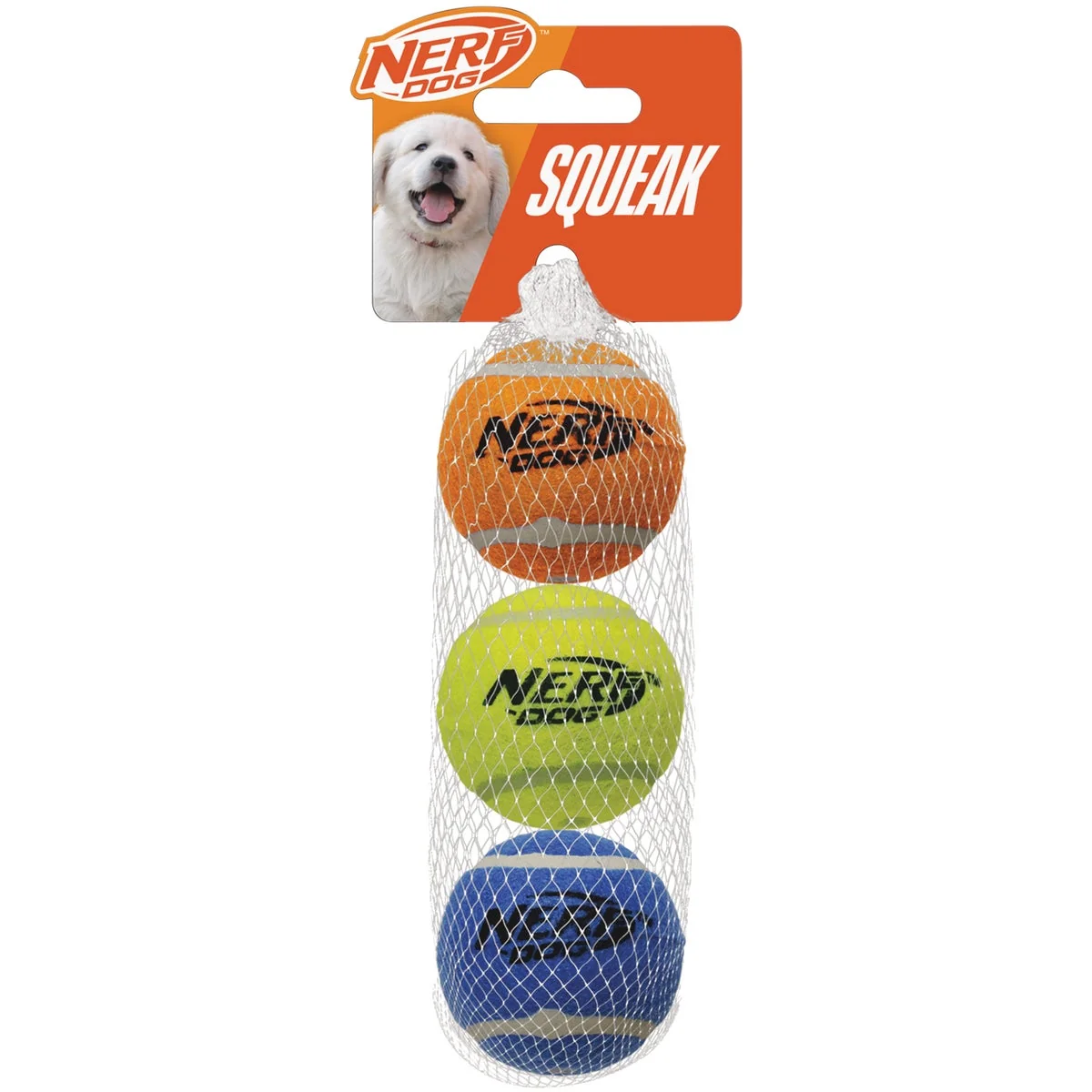 Eco-Friendly Nerf Dog 2 In. Squeak Tennis Ball 3-Pack Verified
