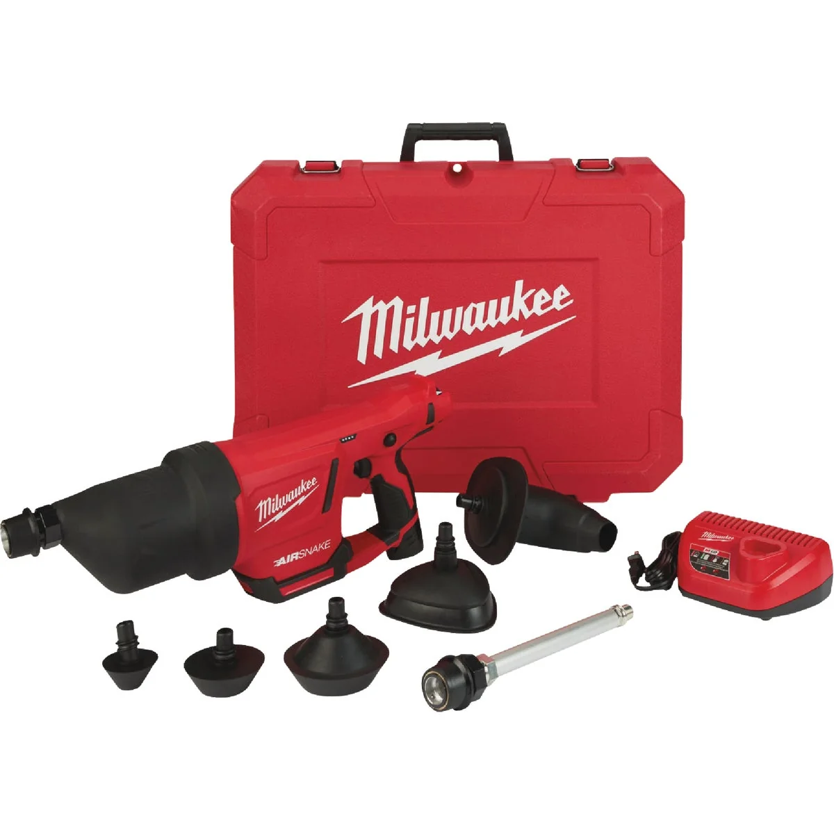 Dependable Milwaukee M12 AIRSNAKE Drain Cleaning Air Gun Kit Premium Material