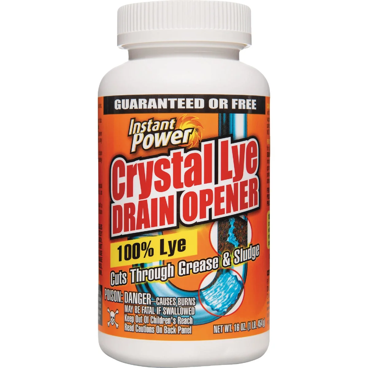 Convenient Instant Power 1 Lb. Crystal Lye Drain Opener Professional