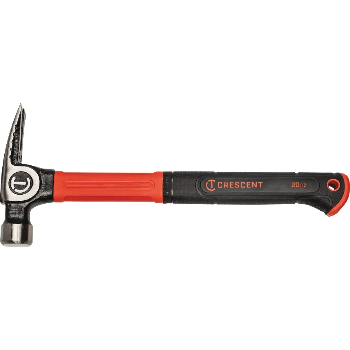 Crafted Crescent 20 Oz. Smooth-Face General Purpose Claw Hammer with Fiberglass Handle Healthy