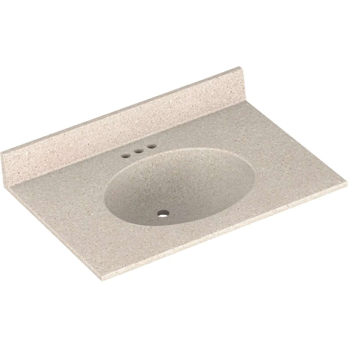 Fine Crafted Bertch Oasis 31 In. x 22 In. Cast Polymer Tiramisu Vanity Top with Oval Bowl Practical