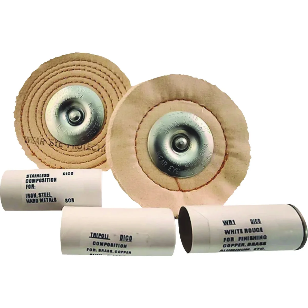 Top-Quality Dico 4 In. Buffing Kit with 2 Buffing Wheels 3 Compounds Elegant